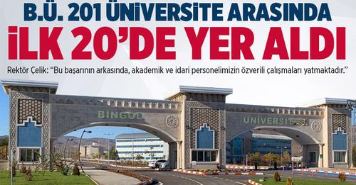 BİNGÖL ÜNİVERSİTESİNDEN BÜYÜK BAŞARI